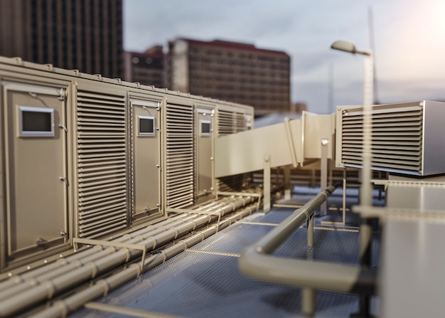 3D-weergave van ventilatiesysteem