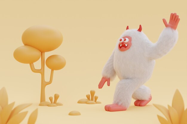 3D weergave van yeti