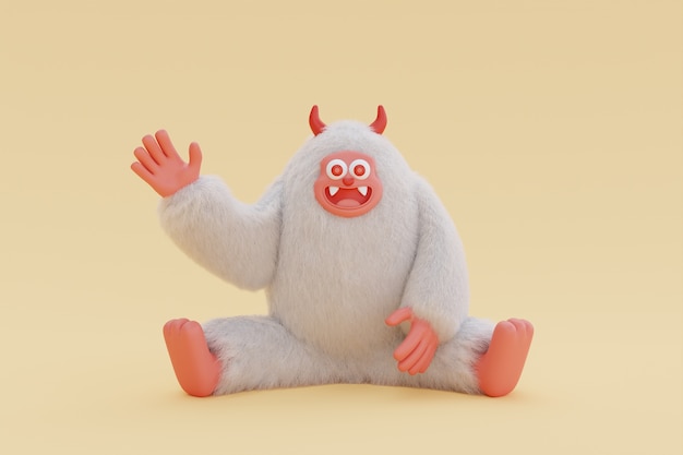 3d-weergave van yeti