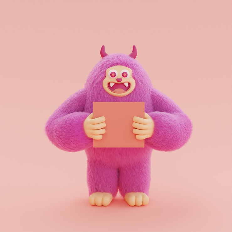 Gratis Foto 3d weergave van yeti