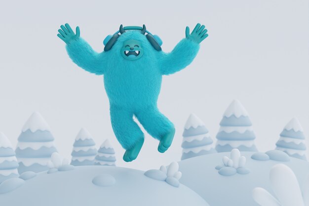 3D weergave van yeti