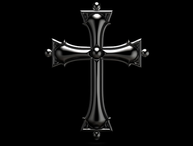 3D-weergave van zwart kruis