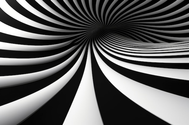 3D-weergave van zwart-wit optische illusie