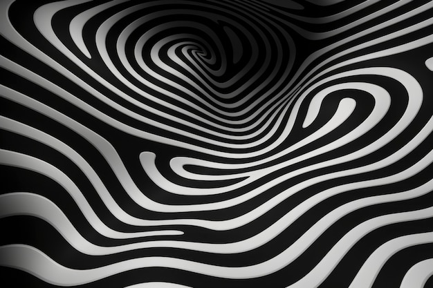 3D-weergave van zwart-wit optische illusie