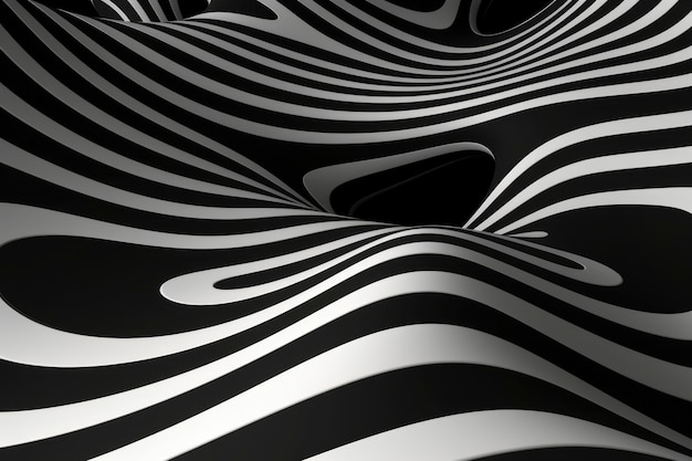 3D-weergave van zwart-wit optische illusie
