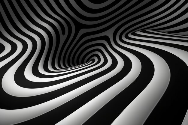 3D-weergave van zwart-wit optische illusie