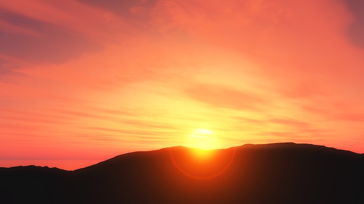 Gratis Foto 3d-zonsondergang landschap