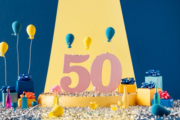 50e verjaardag feestelijk arrangement met ballonnen