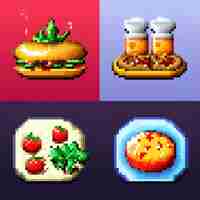 Gratis foto 8-bits food gaming assets