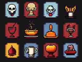 Gratis foto 8-bits items gaming assets