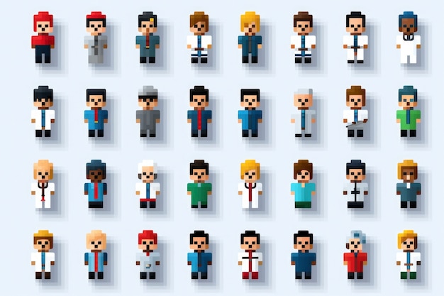 8-bits personages gaming assets
