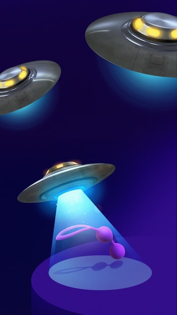 Aankomst van aliens concept met schepen