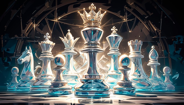 Gratis foto abstract chess pieces in digital art style