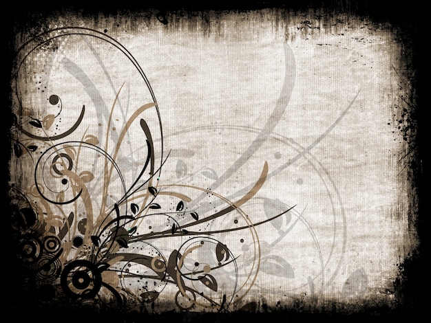 Abstract floral design op grunge achtergrond