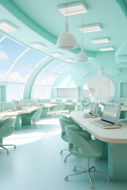 Abstract futuristisch schoolklaslokaal