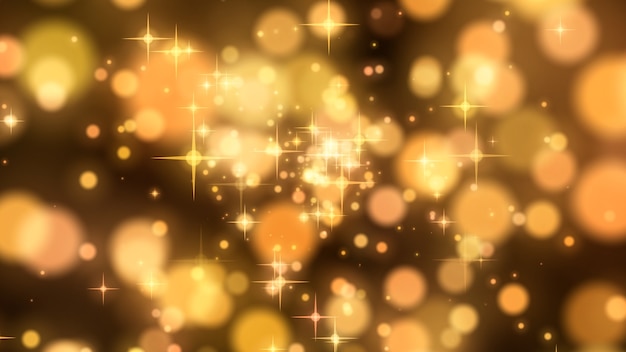 Abstracte achtergrond met glanzende gouden deeltjes en sterren