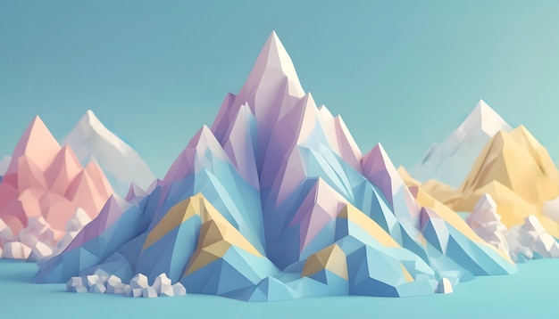 Abstracte berg met veelhoekige vormen