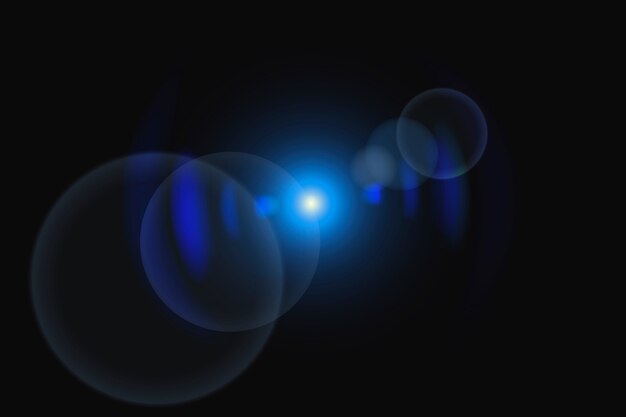 Abstracte blauwe lensflare met spectrum ghost-ontwerpelement