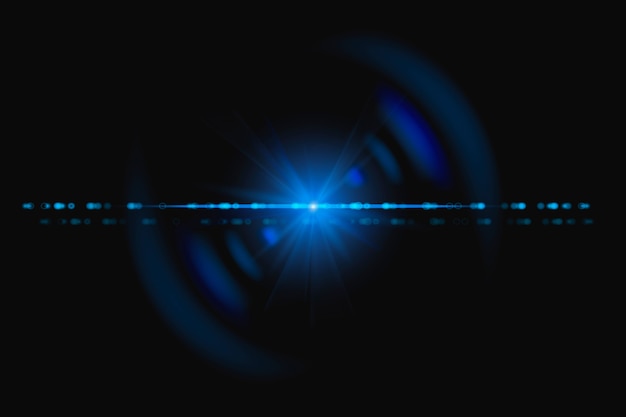 Abstracte blauwe lensflare met spectrum ghost-ontwerpelement