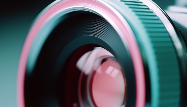 Gratis foto abstracte cirkel zoomt in op glanzende lens gegenereerd door ai