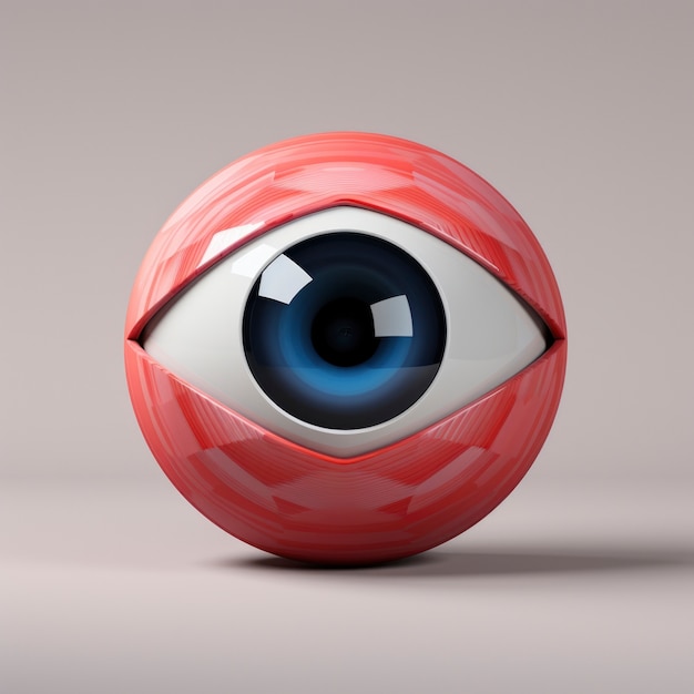 Gratis foto abstracte creatieve 3d-bol met oogeffect