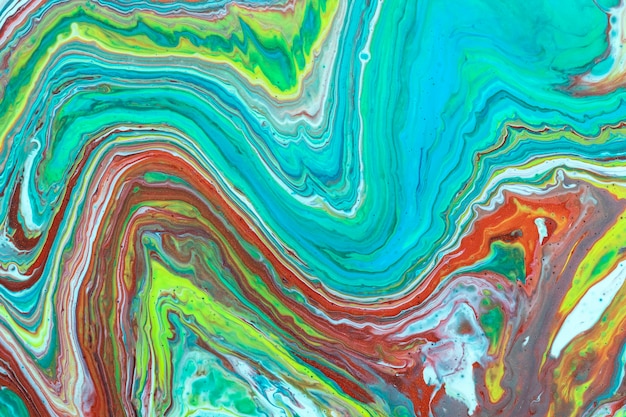 Abstracte golven van vloeibare acryl giet schilderij