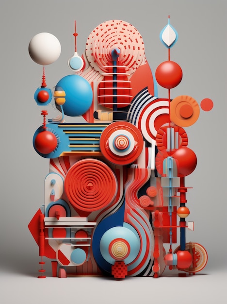 Gratis foto abstracte kunst gemaakt van 3d-geometrische vormen