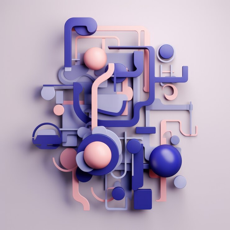 Gratis Foto abstracte kunst gemaakt van 3d-geometrische vormen