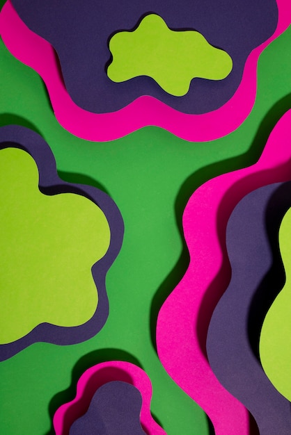 Gratis foto abstracte psychedelische papercut achtergrond