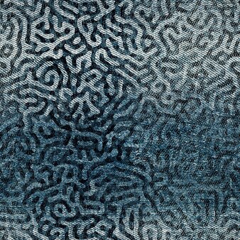 Abstracte reactie diffusie naadloze patroon. creatieve denimbasgrond. organisch lijnwerk eindeloos behang. turing generatief ontwerp. ontwerp voor stof, textielprint, oppervlak, inpakpapier, omslag
