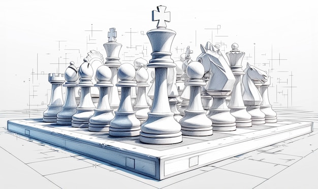 Gratis foto abstracte schaakstukken in digitale kunststijl