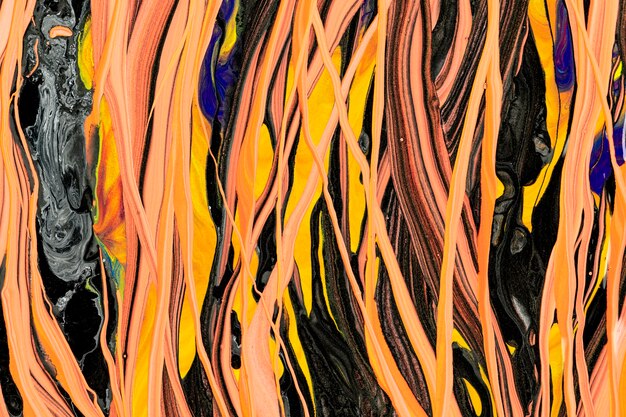Abstracte vloeibare marmeren oranje achtergrond DIY experimentele kunst