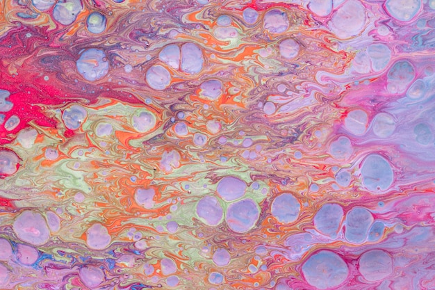 Abstracte zonsopgang tinten bubbels acryl schilderen