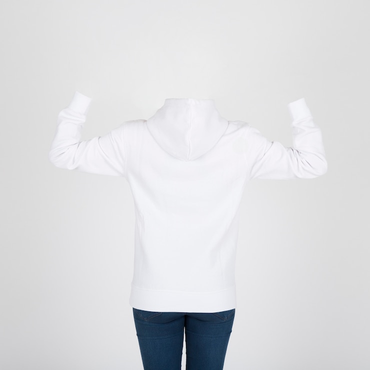 Gratis Foto achteraanzicht van witte hoody
