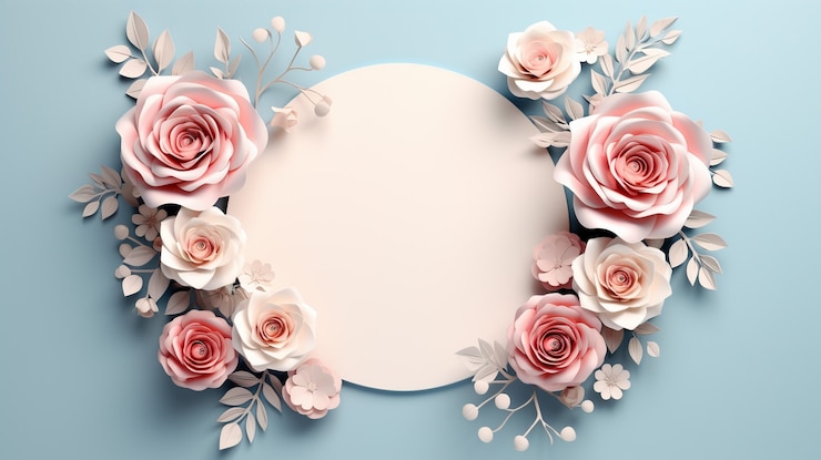 Gratis Foto achtergrond met 3d bloeiende rozenbloemen
