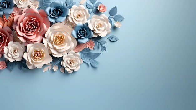 Gratis foto achtergrond met 3d bloeiende rozenbloemen