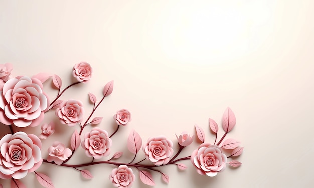 Gratis foto achtergrond met 3d bloeiende rozenbloemen