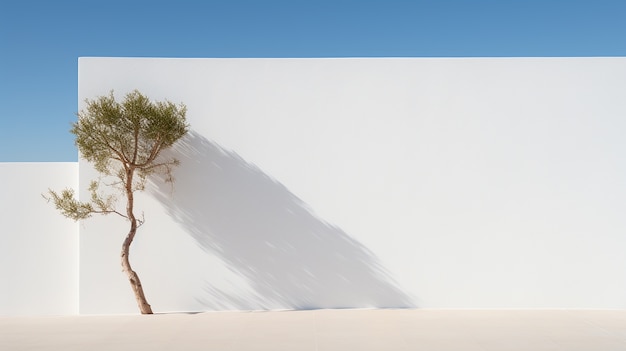 Achtergrond met eenvoudige mediterrane scène en witte muren