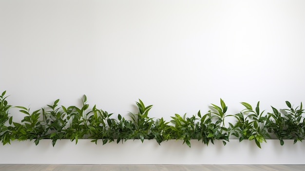 Achtergrond met eenvoudige witte muren en planten