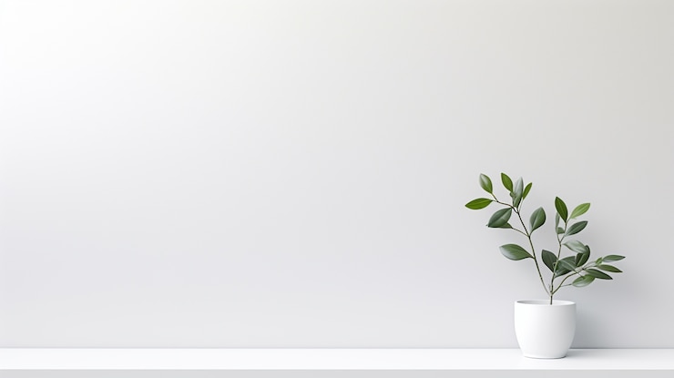 Gratis Foto achtergrond met witte muren en planten