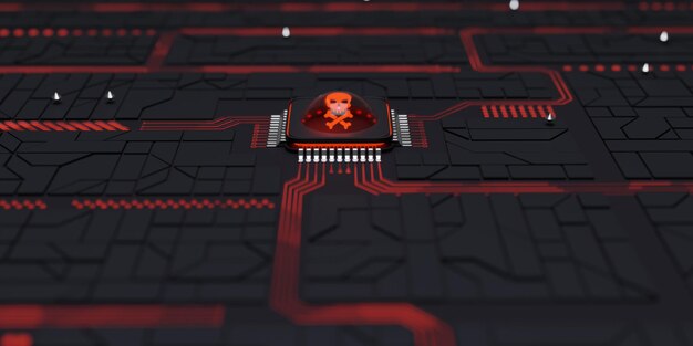 Achtergrond van computeronzekerheid of hacken van 3d illustratie