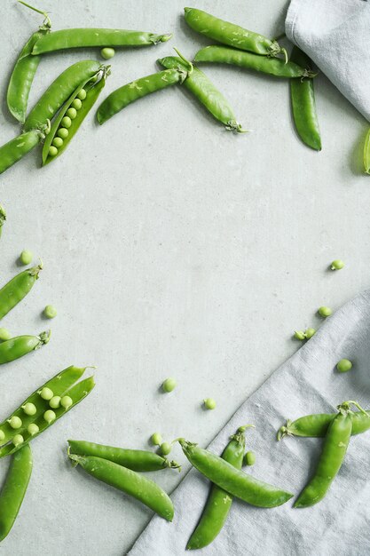 Achtergrond van de groene erwten de hoogste mening