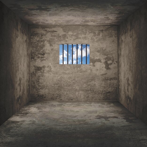Achtergrond van een donkere gevangenis cel