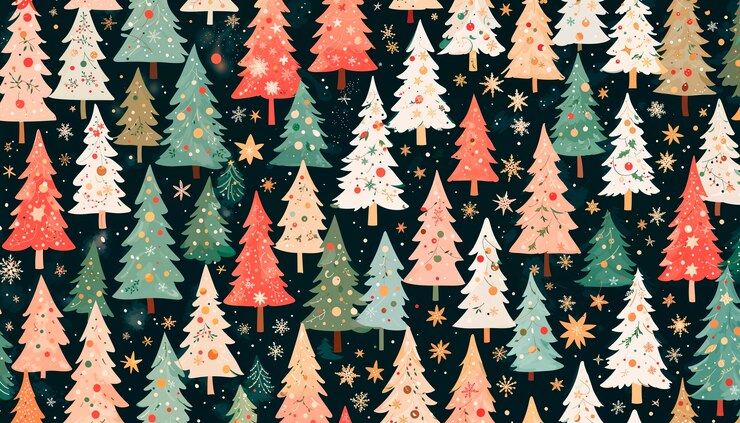 Gratis Foto achtergrondillustratie van de kerstboom