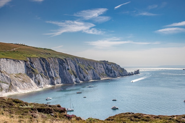 Adembenemende opname van de haven Isle of Wight in het Engelse kanaal