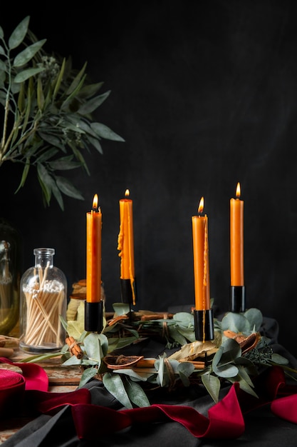 Gratis foto adventskrans ornamenten stilleven