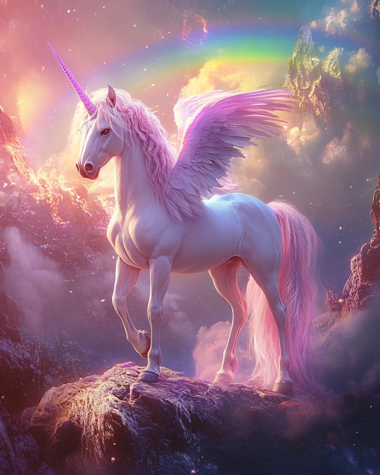 Gratis Foto afbeelding van gevleugeld paard mythisch wezen pegasus