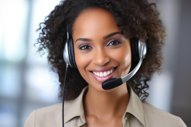 Afrikaans-Amerikaanse telemarketer agent en corporate operator concept