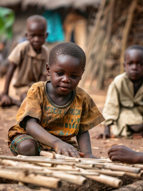 Afrikaanse kinderen genieten van het leven
