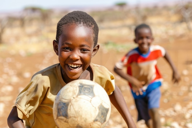 Gratis foto afrikaanse kinderen genieten van het leven.